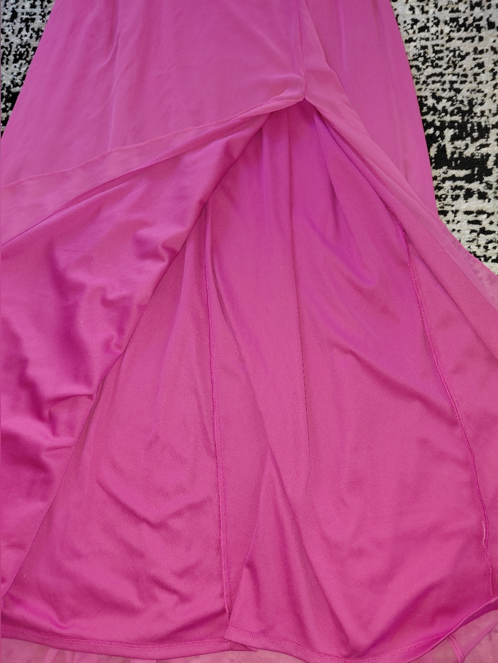 After Six Tea Rose Lux Chiffon Off Shoulder Gown 14R | Romantic Bridesmaid Maxi - Picture 11 of 15